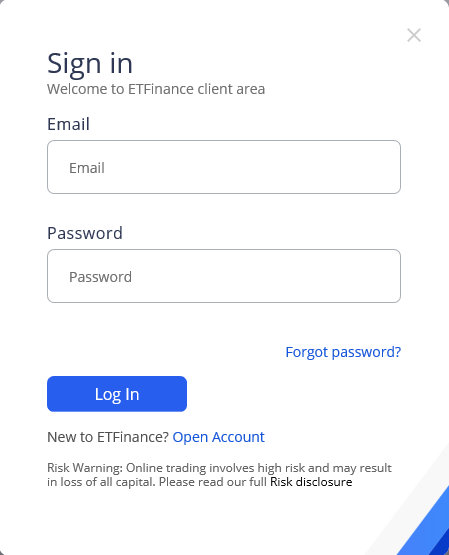 ETFinance Log In ETFinance Log In