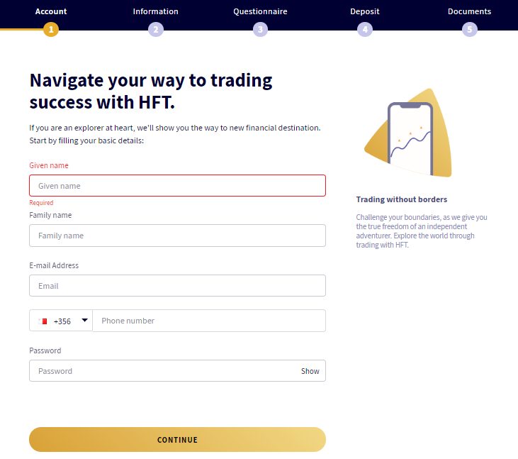 HFTrading Sign Up HFTrading Sign Up