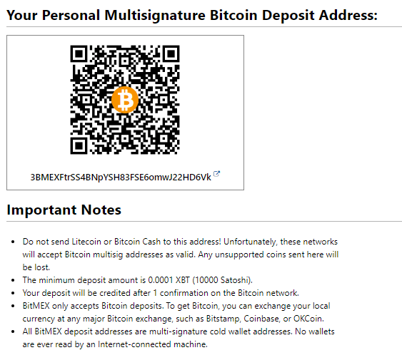 BitMEX Deposit BitMEX Deposit